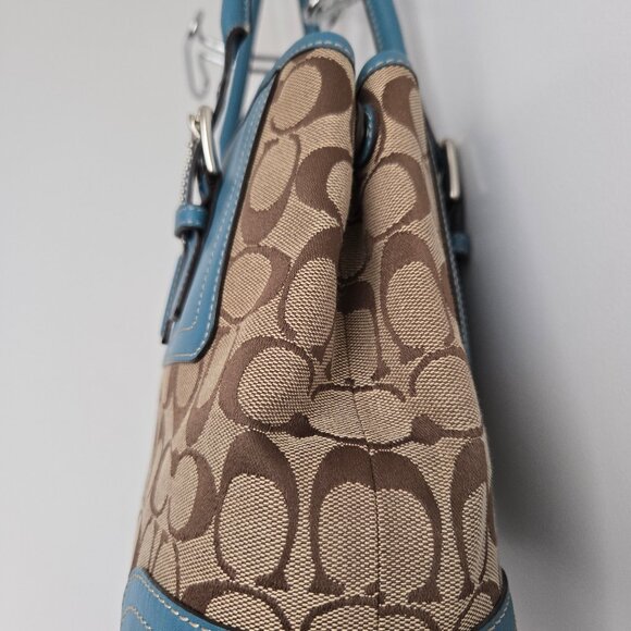 Coach Teal/Turquoise Signature Hampton Bag - Picture 7 of 15
